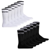 BOSS Mens Socks, 6 Pack - QS Stripe, Short Length, Logo, Cotton Mix