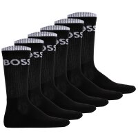 BOSS Herren Socken, 6er Pack - QS Stripe, kurze Länge, Logo, Baumwoll-Mix Schwarz 39-42