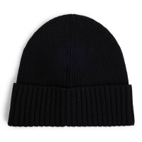 BOSS Mens Hat, Virgin Wool - Fati, Beanie, Ribbed Knit, One Size, Solid Colour Black