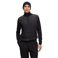 BOSS Mens Hat, Virgin Wool - Fati, Beanie, Ribbed Knit, One Size, Solid Colour Black