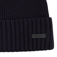 BOSS Herren Mütze, Schurwolle - Fati, Beanie, Rippstrick, One Size, einfarbig Blau