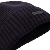 BOSS Mens Hat, Virgin Wool - Fati, Beanie, Ribbed Knit, One Size, Solid Colour Blue