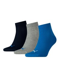 PUMA Unisex Socken, 3er Pack - Quarter, Sneaker