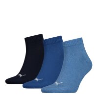 PUMA Unisex Socken, 3er Pack - Quarter, Sneaker