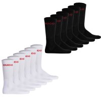 HUGO Herren Socken, 6er Pack - RIB LOGO, Logo, gerippt, uni