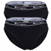Champion Damen Bikini-Slips, 2er Pack - Slips, Logo-Bund, einfarbig