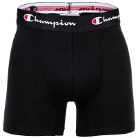 Champion mens trunks, 2-pack -Boxer shorts, cotton, logo waistband, solid colour Black S (Small)