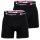 Champion mens trunks, 2-pack -Boxer shorts, cotton, logo waistband, solid colour Black S (Small)