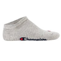 Champion Unisex Sneaker Socken, 3er Pack - Sneaker Socken Basic, Logo Schwarz/Weiß/Grau EU 39-42