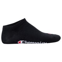 Champion Unisex Sneaker Socken, 3er Pack - Sneaker Socken Basic, Logo Schwarz/Weiß/Grau EU 43-46