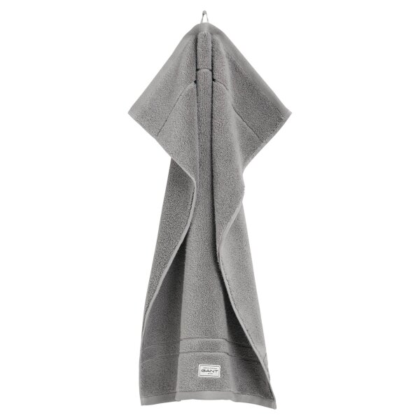 GANT Towel - Premium Towel, terry cloth, organic cotton, logo, uni Grey 50x100cm
