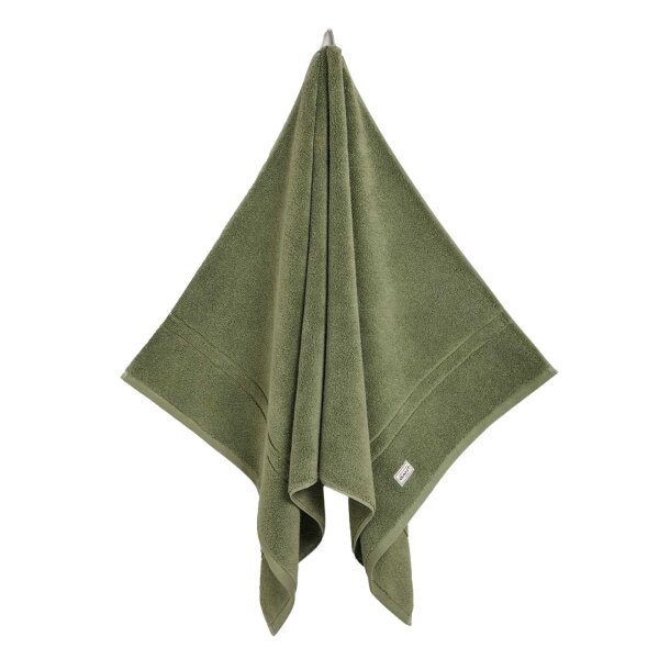 GANT Shower Towel - Premium Towel, terry cloth, organic cotton, logo, uni Green 70x140cm
