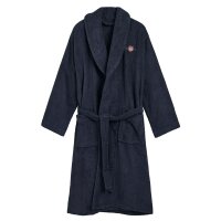 GANT Unisex Bathrobe - ARCHIVE SHIELD TERRY ROBE, shawl collar, terry cloth, cotton Dark blue 2XL (XX-Large)