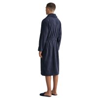 GANT Unisex Bathrobe - ARCHIVE SHIELD TERRY ROBE, shawl collar, terry cloth, cotton Dark blue 2XL (XX-Large)