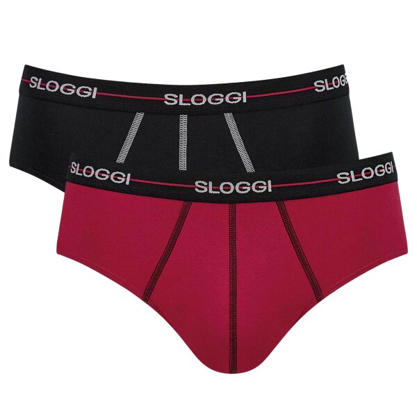Sloggi mens briefs 2-pack - Start midi C2P box, cotton Black/Red M (Medium)