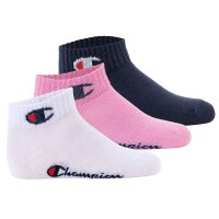 Champion childrens socks, 3-pack - quarter, logo, solid colour