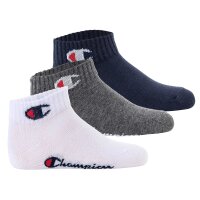 Champion Kinder Socken, 3er Pack - Quarter, Logo, einfarbig