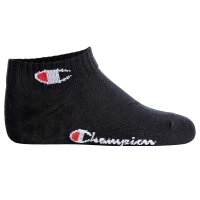 Champion childrens socks, 3-pack - quarter, logo, solid colour Black/Grey/White 27-30