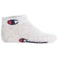 Champion Kinder Socken, 3er Pack - Quarter, Logo, einfarbig Schwarz/Grau/Weiß 27-30