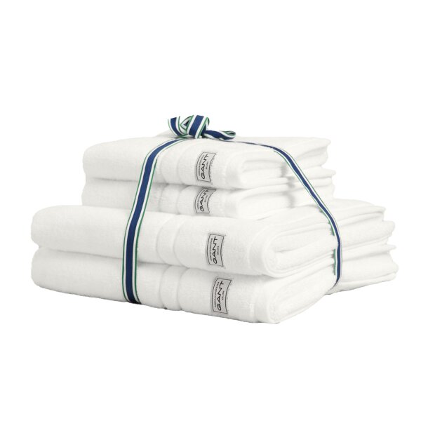 GANT towel/shower towel set, 4-piece - PREMIUM TOWEL, terry cloth, 50x70 and 70x140 White Set