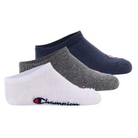 Champion childrens socks, 3-pack - sneaker socks, logo, solid colour Blue/White/Black 27-30
