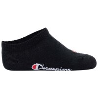 Champion Kinder Socken, 3er Pack - Sneaker Socken, Logo, einfarbig Schwarz/Grau/Weiß 31-34