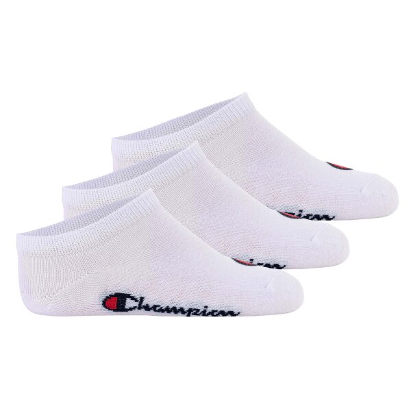 Champion childrens socks, 3-pack - sneaker socks, logo, solid colour White 27-30