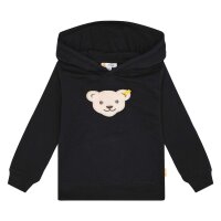 Steiff Kinder Hoodie - Sweatshirt mit Kapuze, Teddy-Applikation, Cotton Stretch Dunkelblau 104
