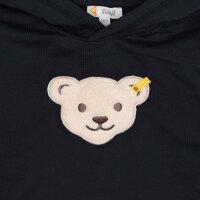 Steiff Kinder Hoodie - Sweatshirt mit Kapuze, Teddy-Applikation, Cotton Stretch Dunkelblau 92