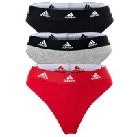 adidas Damen Strings, 3er Pack - Thong 3PK, Unterwäsche, Cotton Stretch, Logo, uni