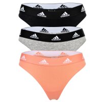 adidas Damen Strings, 3er Pack - Thong 3PK, Unterwäsche, Cotton Stretch, Logo, uni