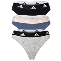 adidas Damen Strings, 3er Pack - Thong 3PK, Unterwäsche, Cotton Stretch, Logo, uni