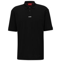 HUGO Mens Polo Shirt - Dangula, Pique, 1/2 Sleeve, Button Front, Slim Fit, Cotton Black M (Medium)