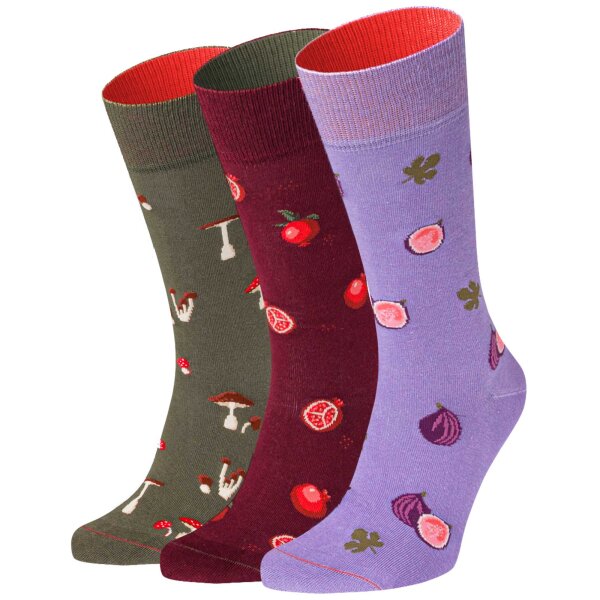 Von Jungfeld Herren Socken, 3er Pack - Erntezeit, Motivsocken, Geschenkbox