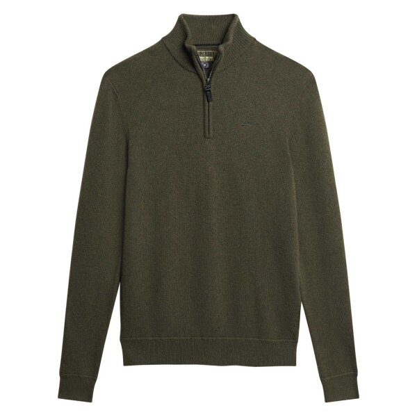 Superdry Herren Strickpullover - Henley, ESSENTIAL EMB KNIT HENLEY, Pullover, Logo, Reißverschluss