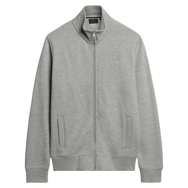 Superdry Herren Sweatjacke - ESSENTIAL LOGO ZIP TRACK TOP, Stehkragen, Logo Grau S