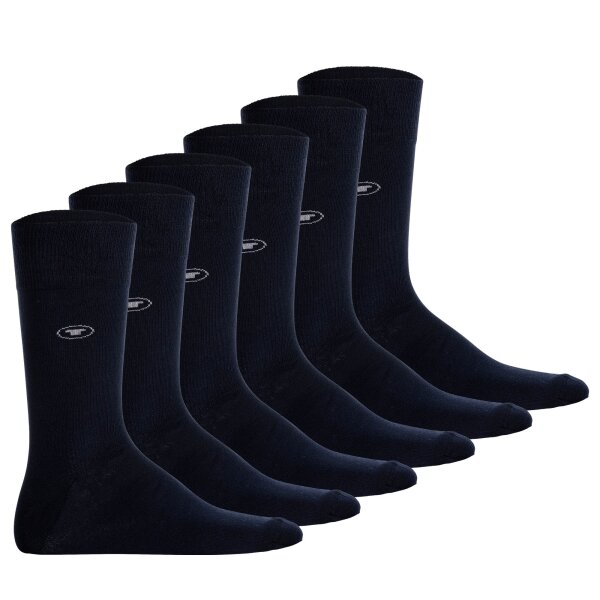 TOM TAILOR mens socks, 6-pack - basic, cotton blend, solid colour
