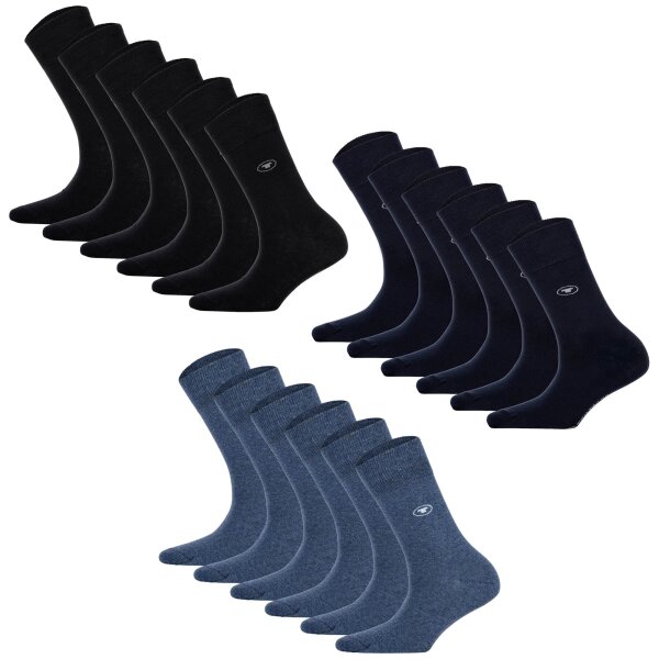TOM TAILOR Damen Socken  6er Pack- Basic, Baumwollmischung, einfarbig