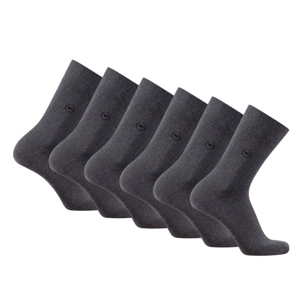 TOM TAILOR mens socks, 6-pack - basic, cotton blend, solid colour Grey 43-46 (UK 8,5-11)