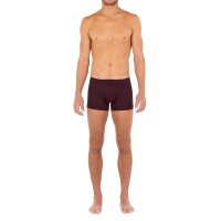 HOM Mens Comfort Boxer Brief - Tencel soft, briefs, underwear, solid color Dark red S (Small)