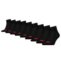 Levis Unisex Quartersocken 9er Pack- Mid Cut Batwing Logo, ECOM, einfarbig Schwarz 35-38