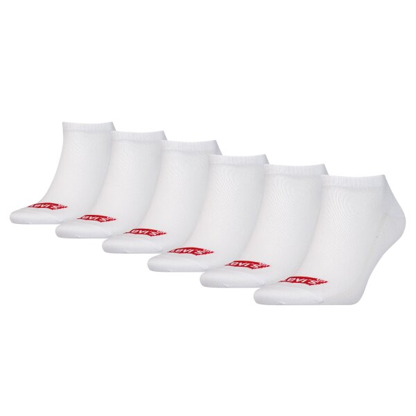 Levis Unisex Sneakersocken, 6er Pack - Low Cut Batwing Logo, ECOM Weiß 39-42
