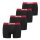Levis Herren Boxershorts, 4er Pack - Solid Basic Boxer Brief ECOM, Organic Schwarz/Rot S