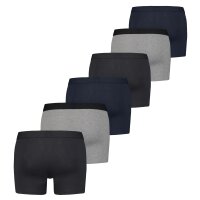 Levis Herren Boxer - Solid Basic Boxer Brief Organic, ECOM, Cotton Stretch, 6er Pack Grau/Schwarz/Blau 2XL