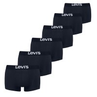 Levis Herren Boxer - Solid Basic Trunk Organic ECOM, Cotton Stretch, 6er Pack Dunkelblau XL