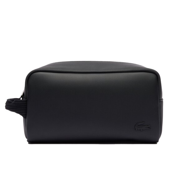 LACOSTE Mens Toilet Bag - Core Essentials, Toilet Kit, Wash Bag, 12x25,5x11cm (HxWxD) Black