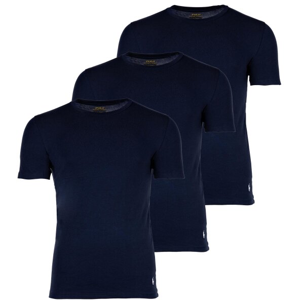 POLO RALPH LAUREN Herren T-Shirts, 3er Pack - CREW 3-PACK-CREW UNDERSHIRT, Rundhals, Baumwolle Dunkelblau XL