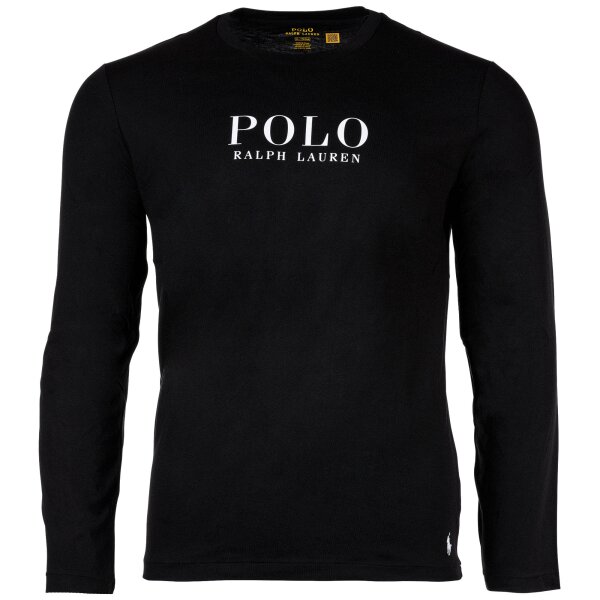 POLO RALPH LAUREN Herren Longsleeve - CREW-SLEEP TOP, Schlafshirt, Langarm, Rundhals, Baumwolle Schwarz M