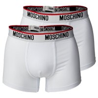 MOSCHINO Herren Trunks 2er Pack - Boxershorts, Unterhose, Baumwollmischung, Logobund, uni