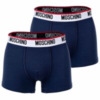 MOSCHINO Herren Trunks 2er Pack - Boxershorts, Unterhose, Baumwollmischung, Logobund, uni